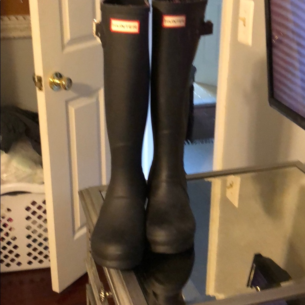 Brand new Hunter black matte boots